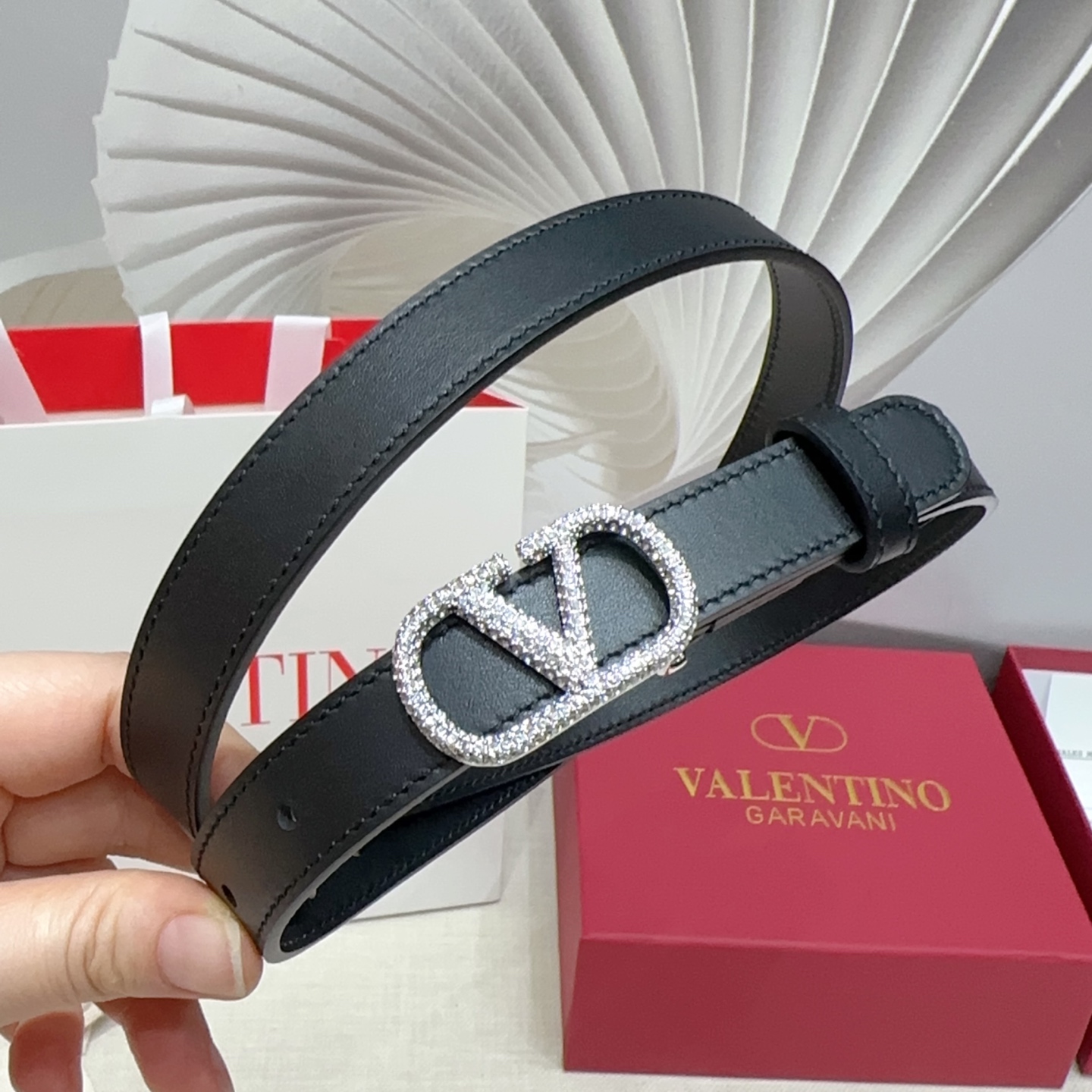 Valentino Mini Leather Belt 2cm