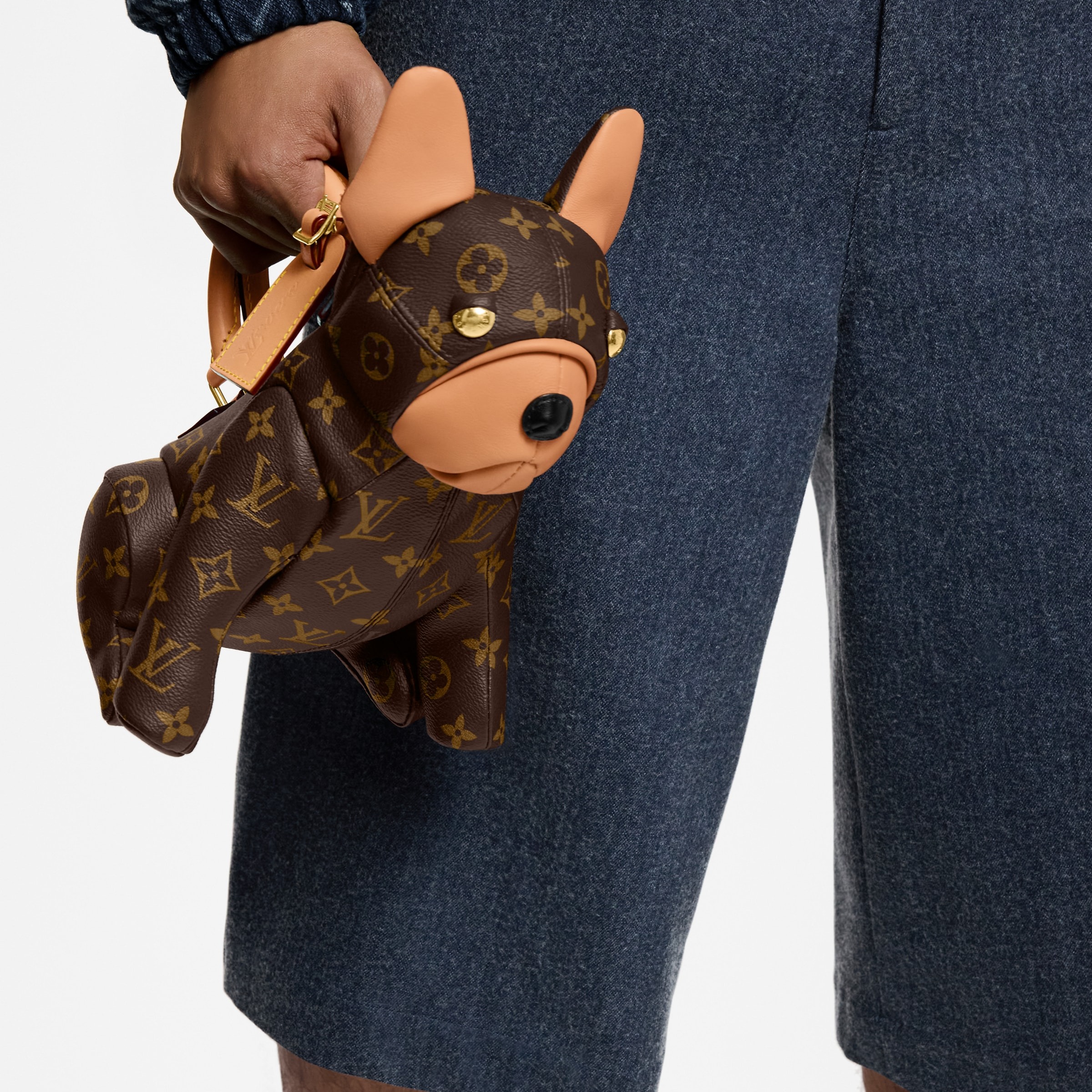 Louis Vuitton LV new French bulldog shaped handbag shoulder bag