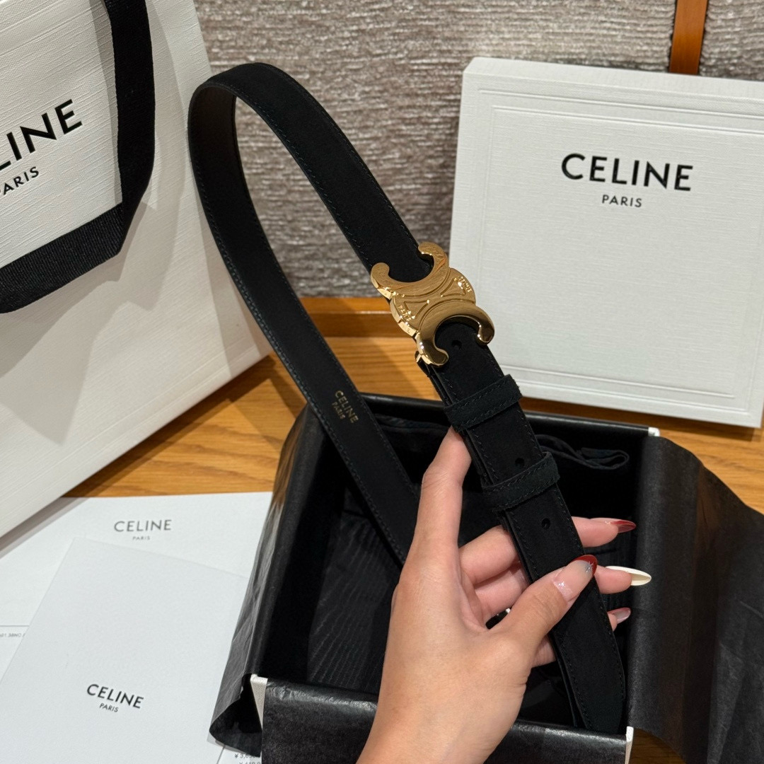 Celine Triomphe Leather Belt 2.5cm