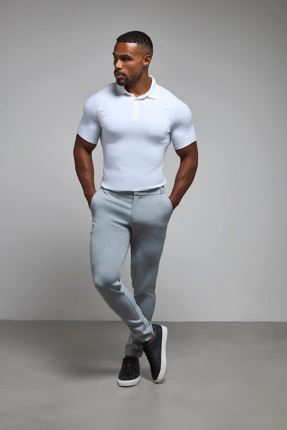 Athletic Fit Polo Shirt in White