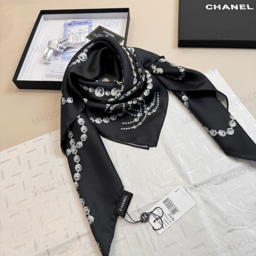 Chanel Pearl Chain 90 Silk Scarf - KAIROO