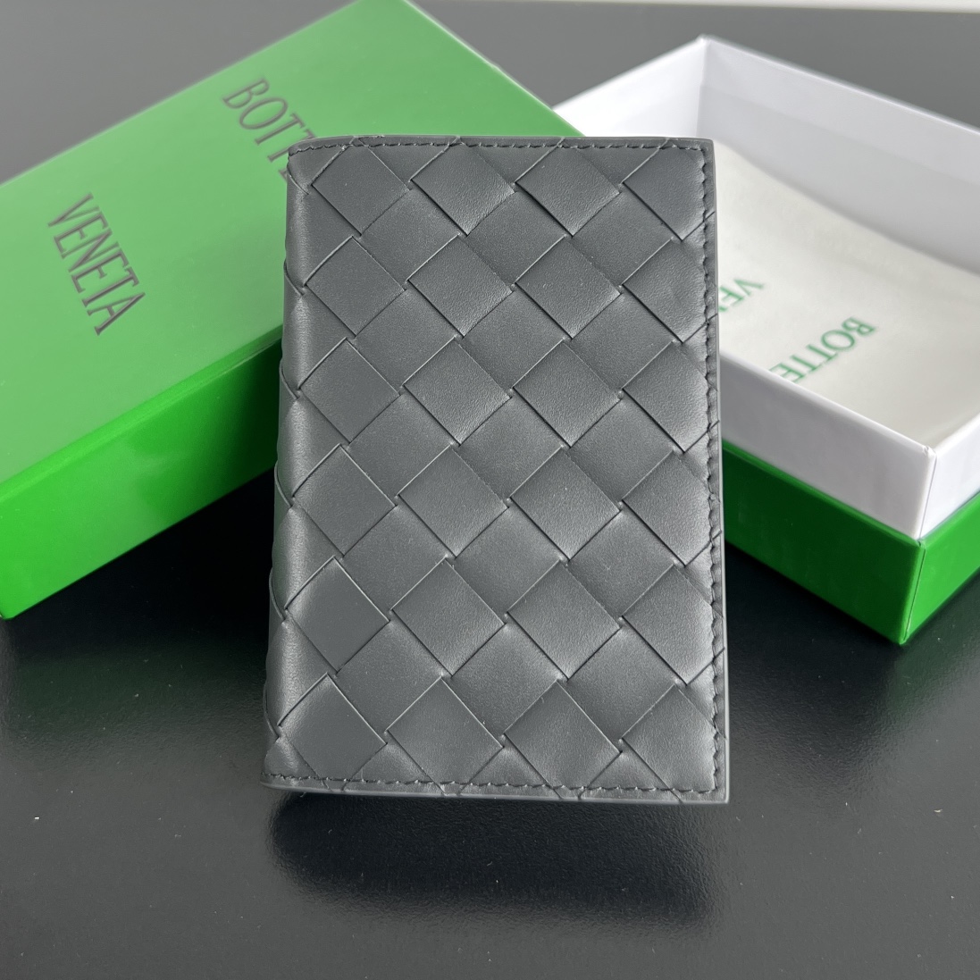 Bottega Veneta Passport Holder in  Intreccio Leather