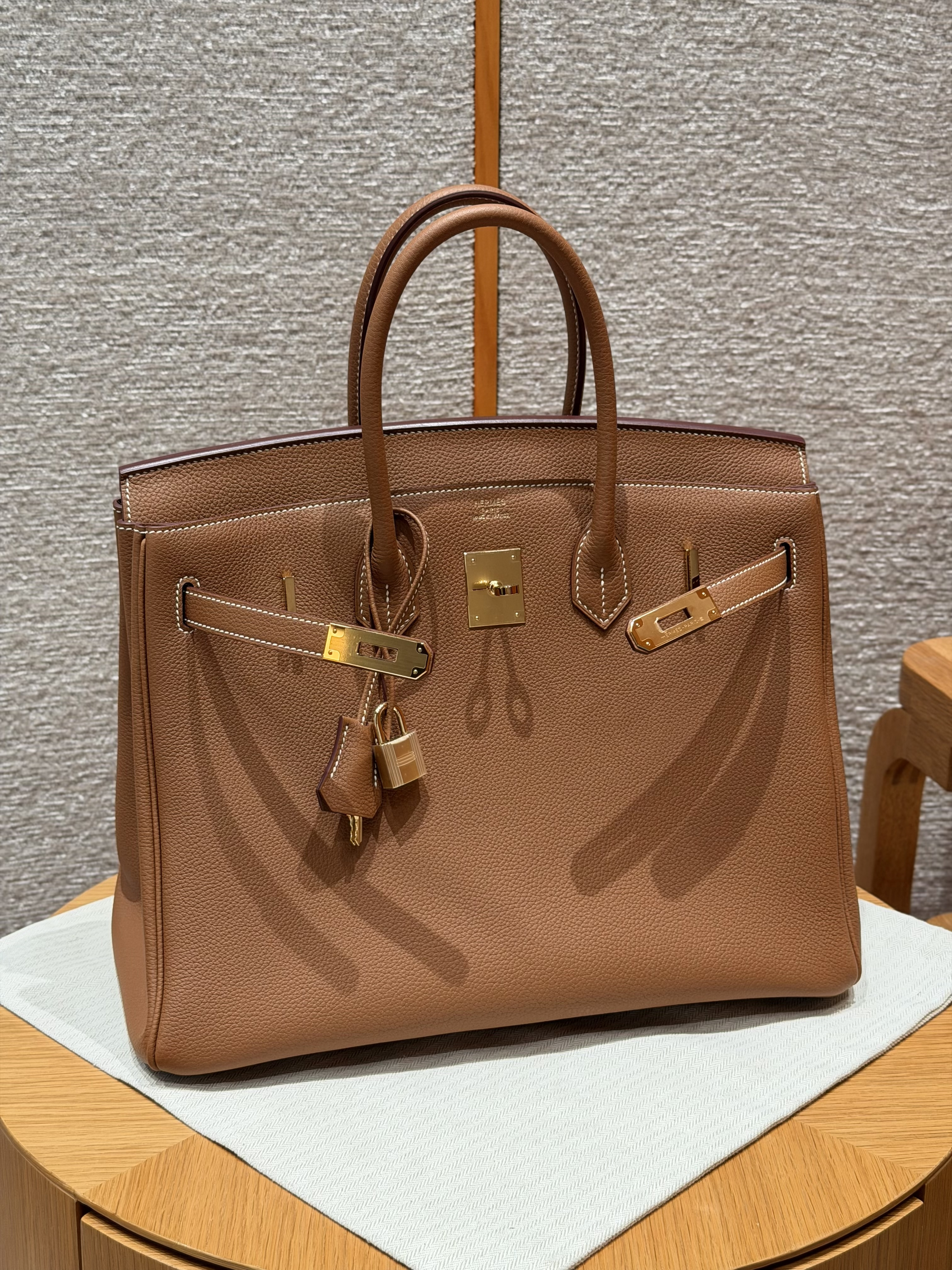 Hermes Gold Togo Birkin 35 Bag