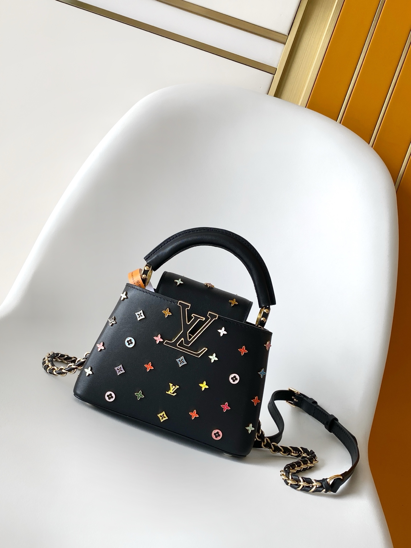 Louis Vuitton x Takashi Murakami Capucines East West Mini Handbag Black