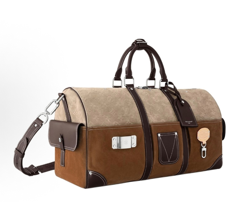 LOUIS VUITTON - LV WorkwearxNigo keepall 50L Suede Leather Duffel Bag brown