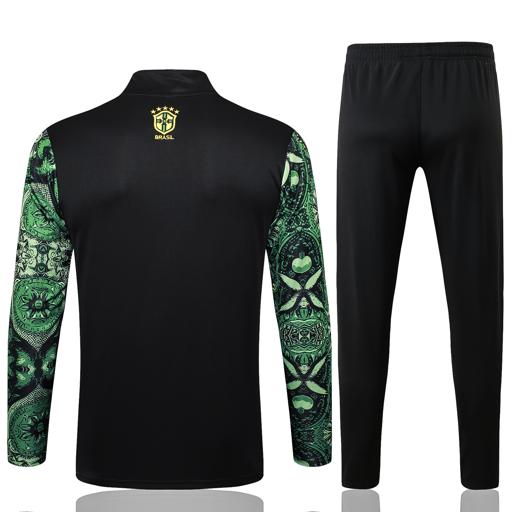 Adult / Kids Brasil 24/25 Half zipper training suit Green