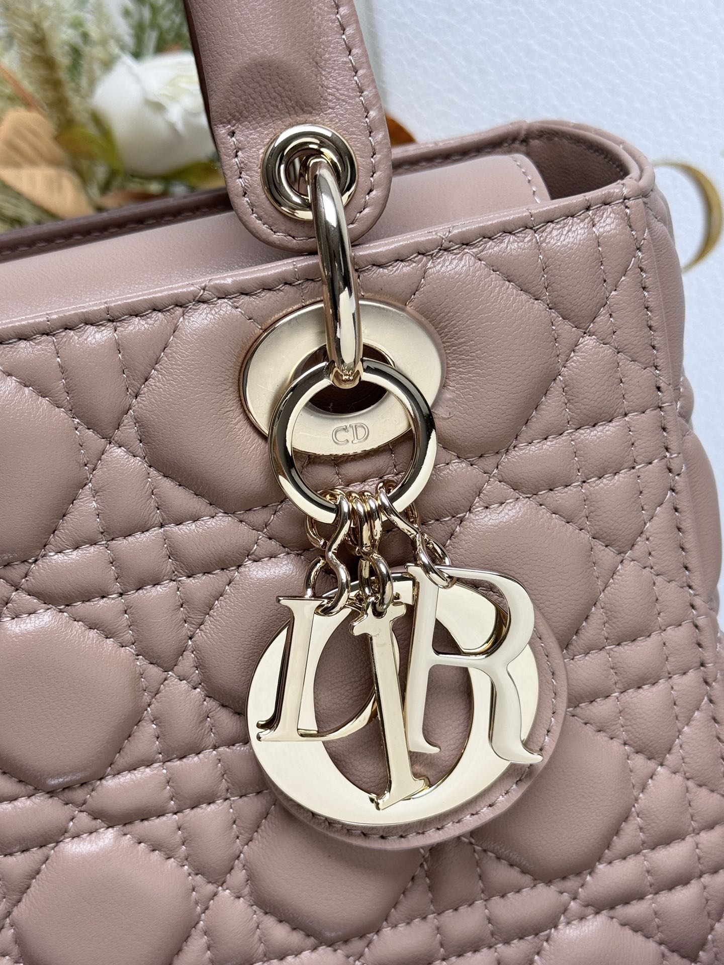 Medium Lady Dior Bag in Nude Pink Cannage Lambskin