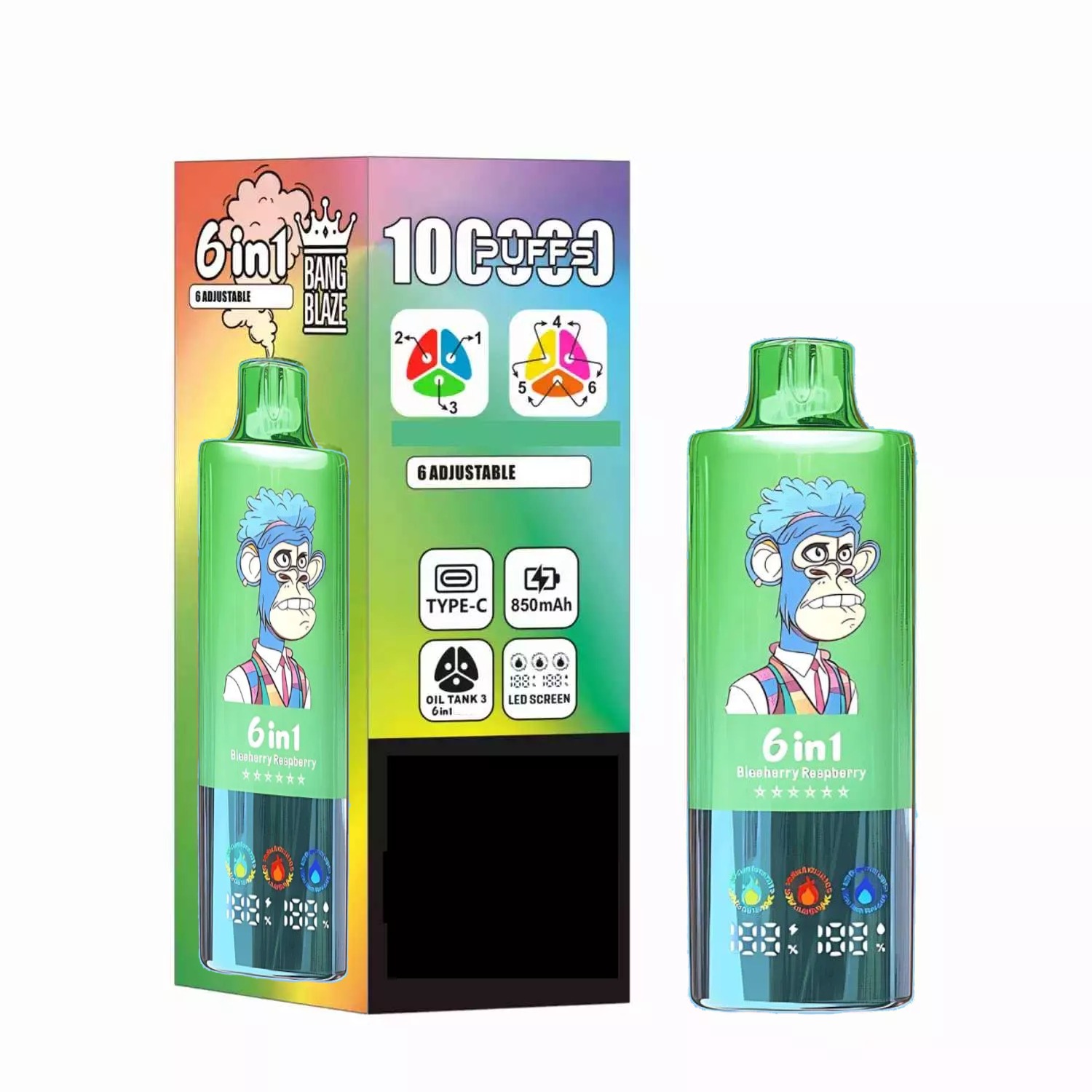 Bang Blaze 100K Disposable Vape 6 in 1 Flavors (5%, 100000 Puffs)