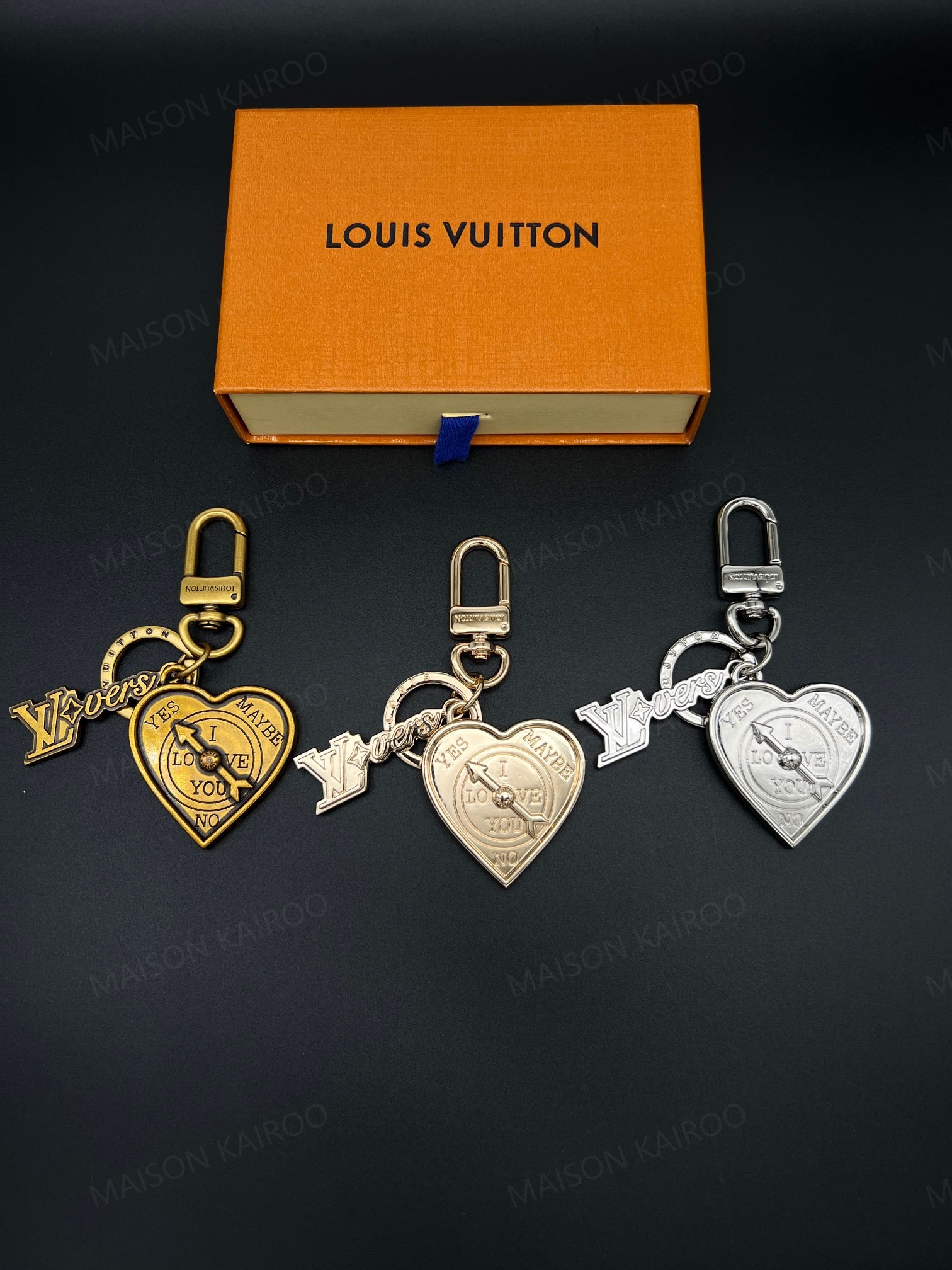 Louis Vuitton LV Heart Compass Bag Charm Keychain - KAIROO
