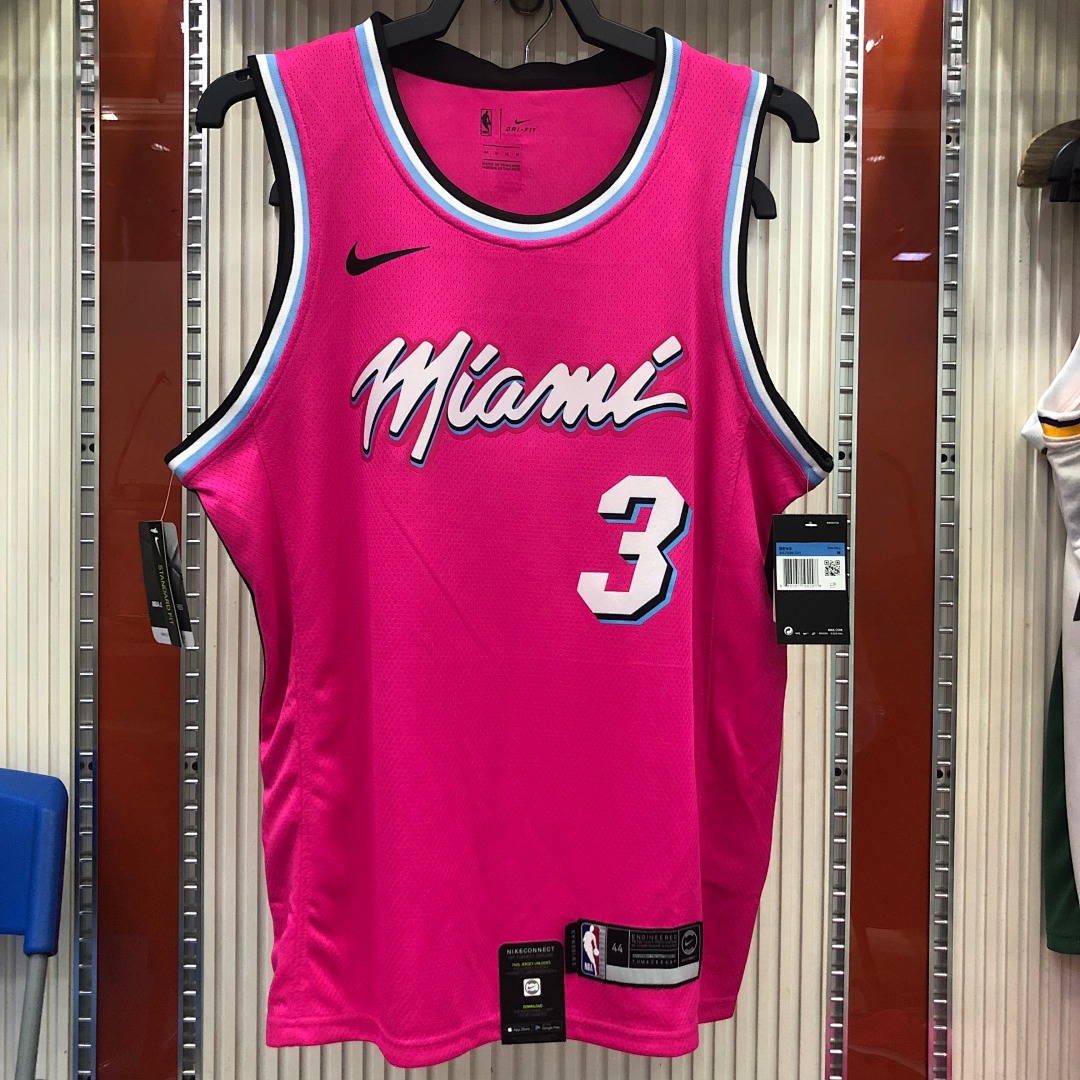 Miami Heat's pink number 3 Dwyane Wade S-2XL