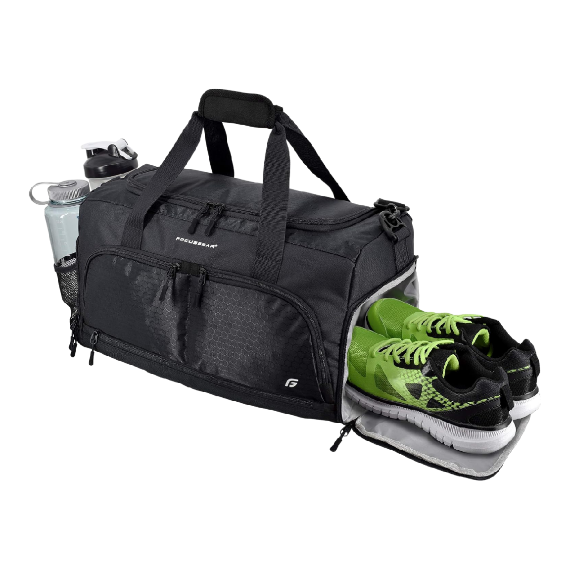 Ultimate Gym Bag 2.0: The Durable Crowdsource Designed Duffel Bag with 10 Optimal Compartments Including Water Resistant Pouch