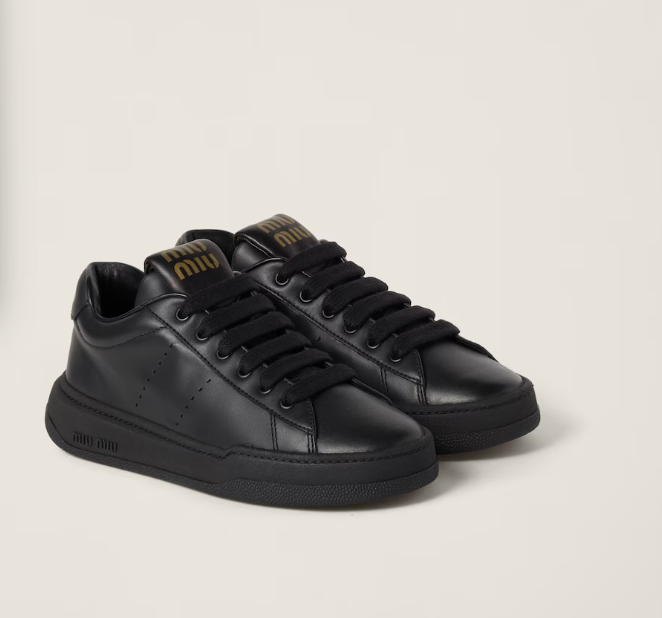 Miu Miu Bleached Leather Sneaker
