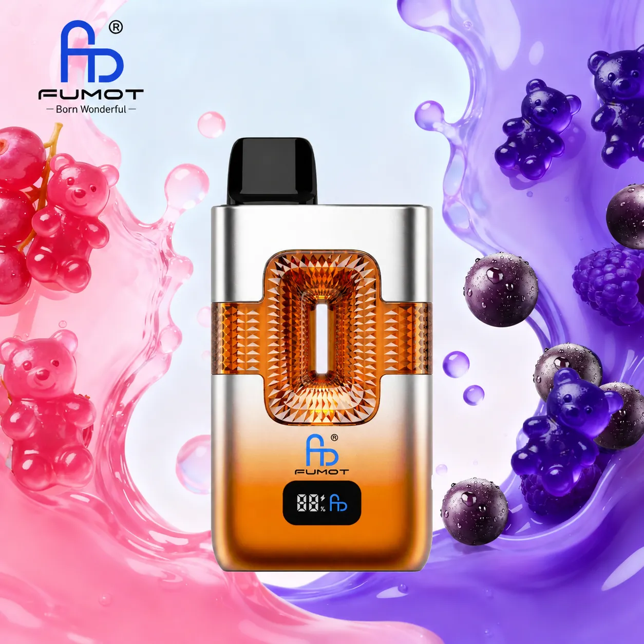 FUMOT ECO 2in1 50K Dual Flavor Disposable Vape – Grape Gummy Bear & Strawberry Gummy Bear - Vaba Vape-Shop