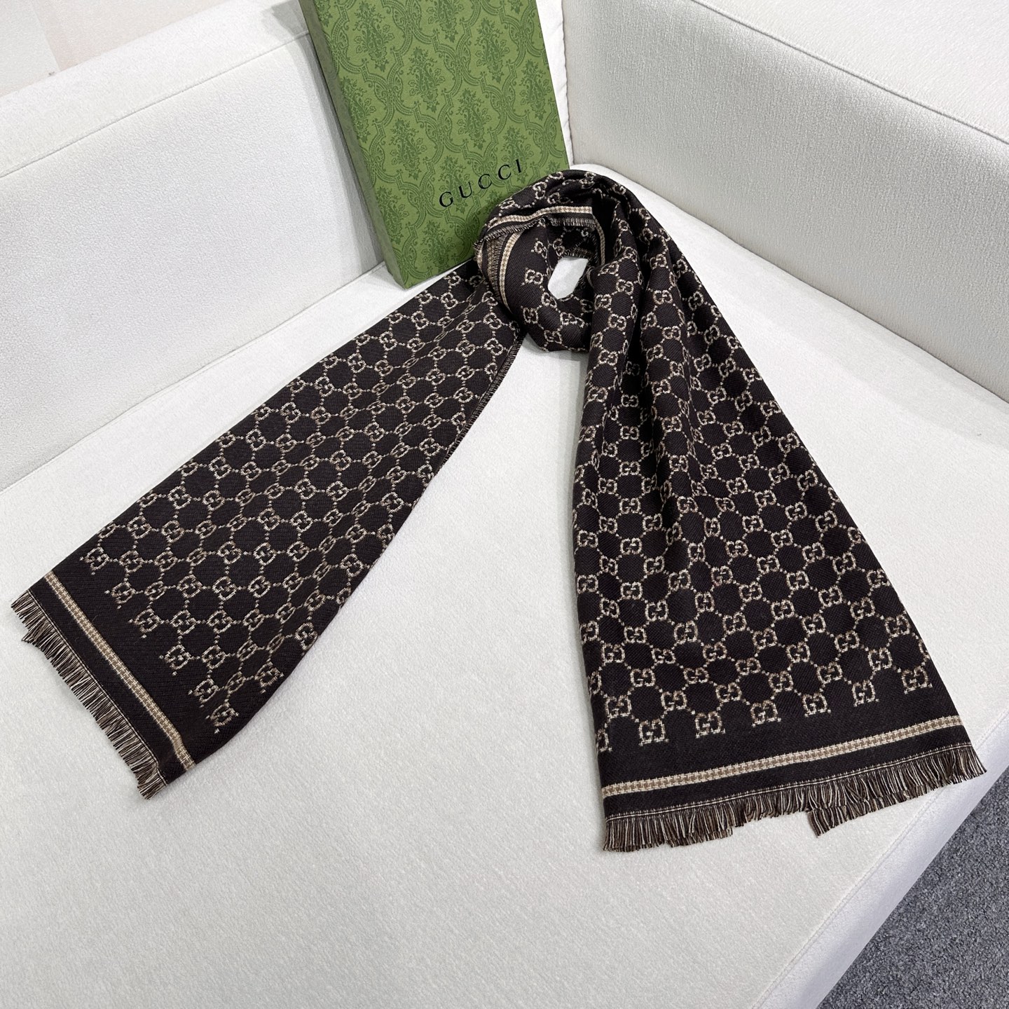 Gucci Classic GG wool and cashmere Scarf