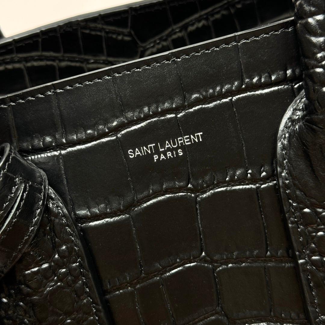 Saint Laurent YSL Black crocodile bag