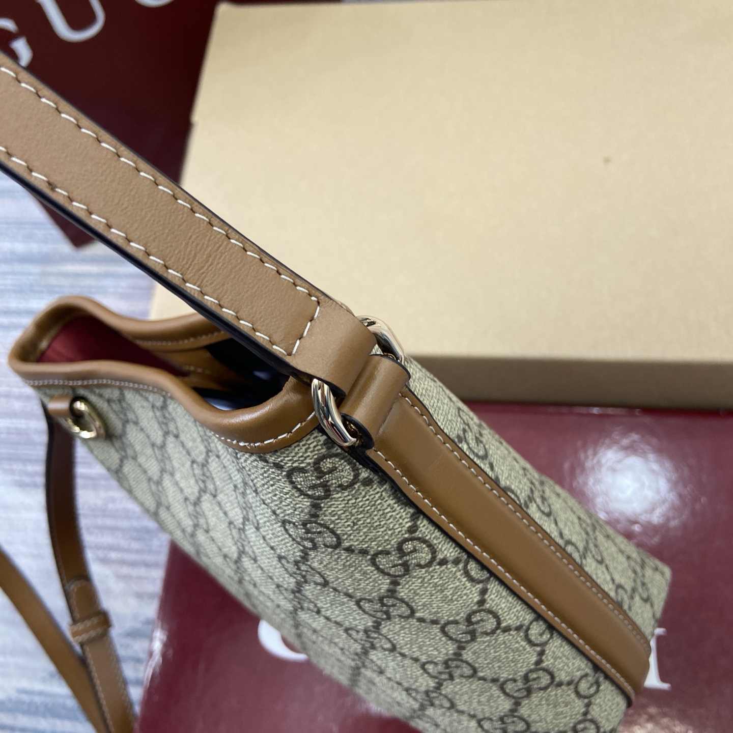 Gucci Bags Emblem Letter Interwoven Pattern Coated Fabric