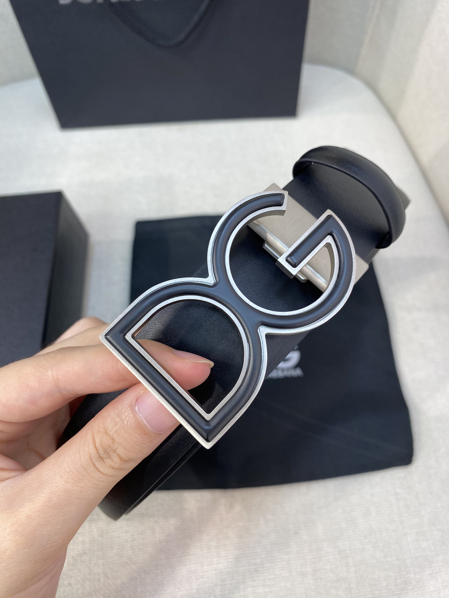 D&G Luxury DG Buckle leather Belt 3.5cm