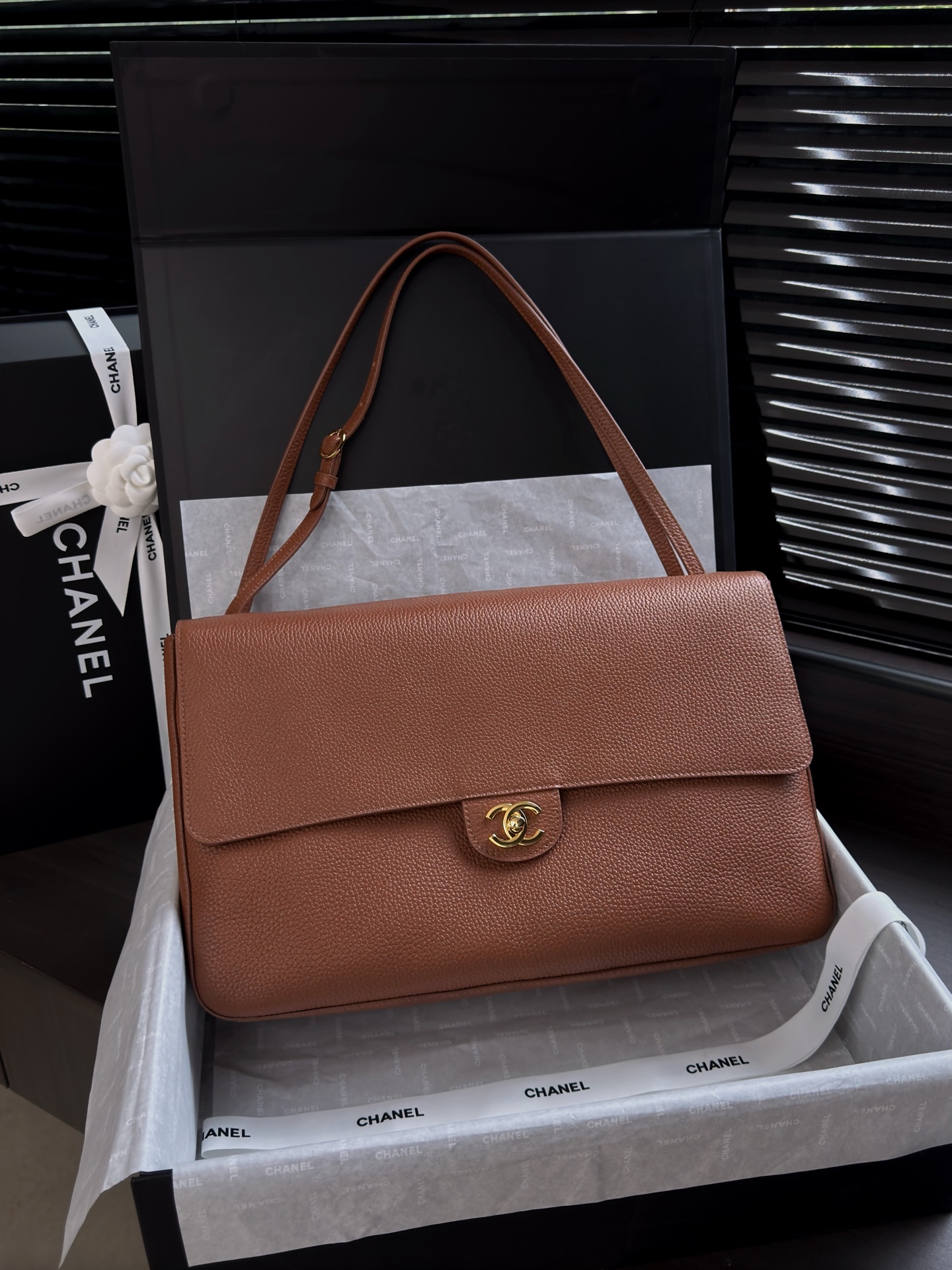 CHANEL 2026 Maxi Flap bag 38cm in Camel AS6233
