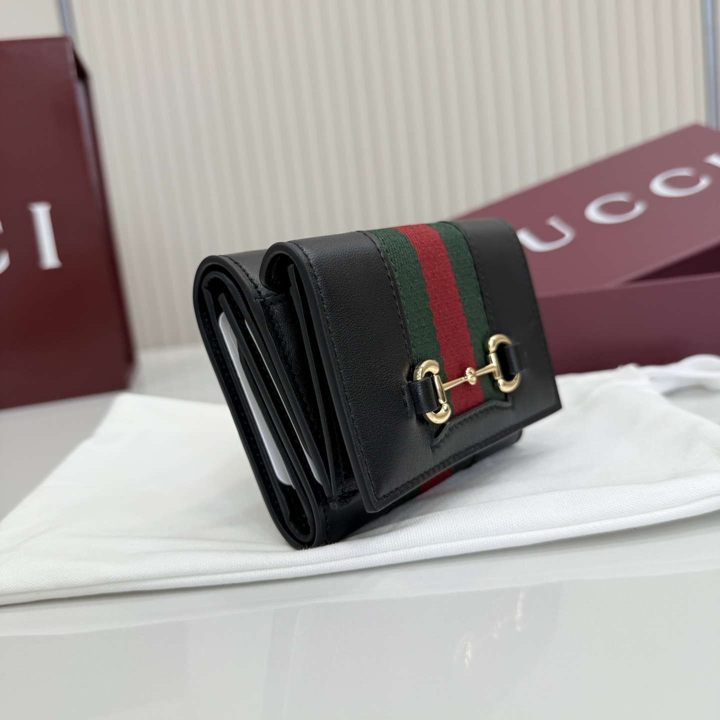 Gucci Horsebit Web small tri-fold wallet 867131