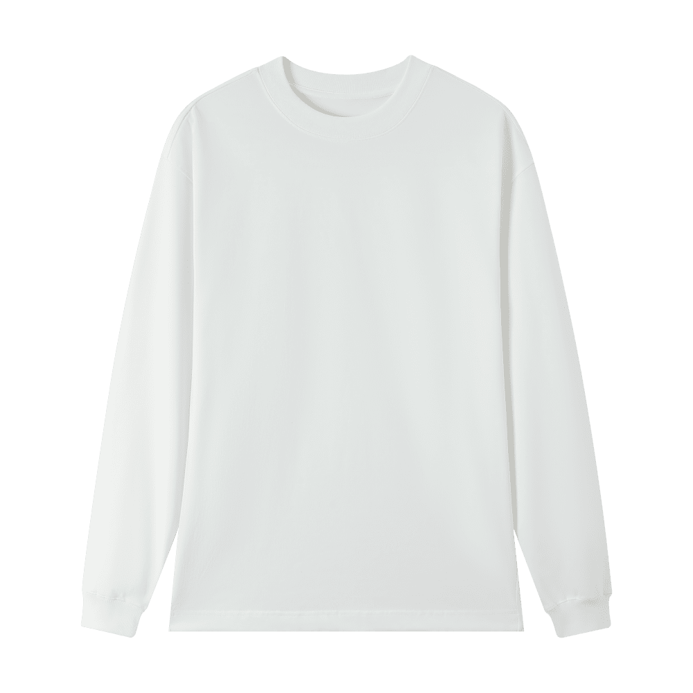 Camiseta de manga comprida de algodão puro com roupas personalizadas