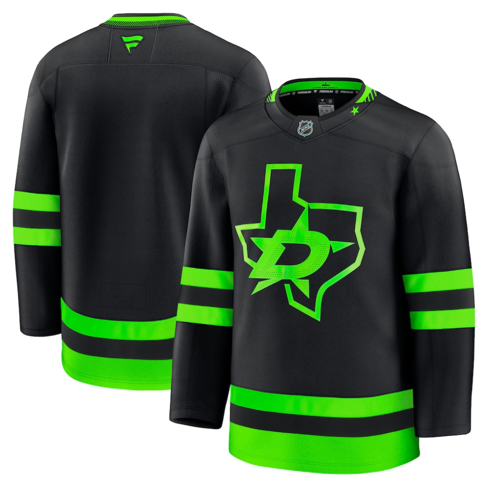 Custom Dallas Stars adidas Retro Player Jersey Fanatics Alternate Premium Jersey - Black