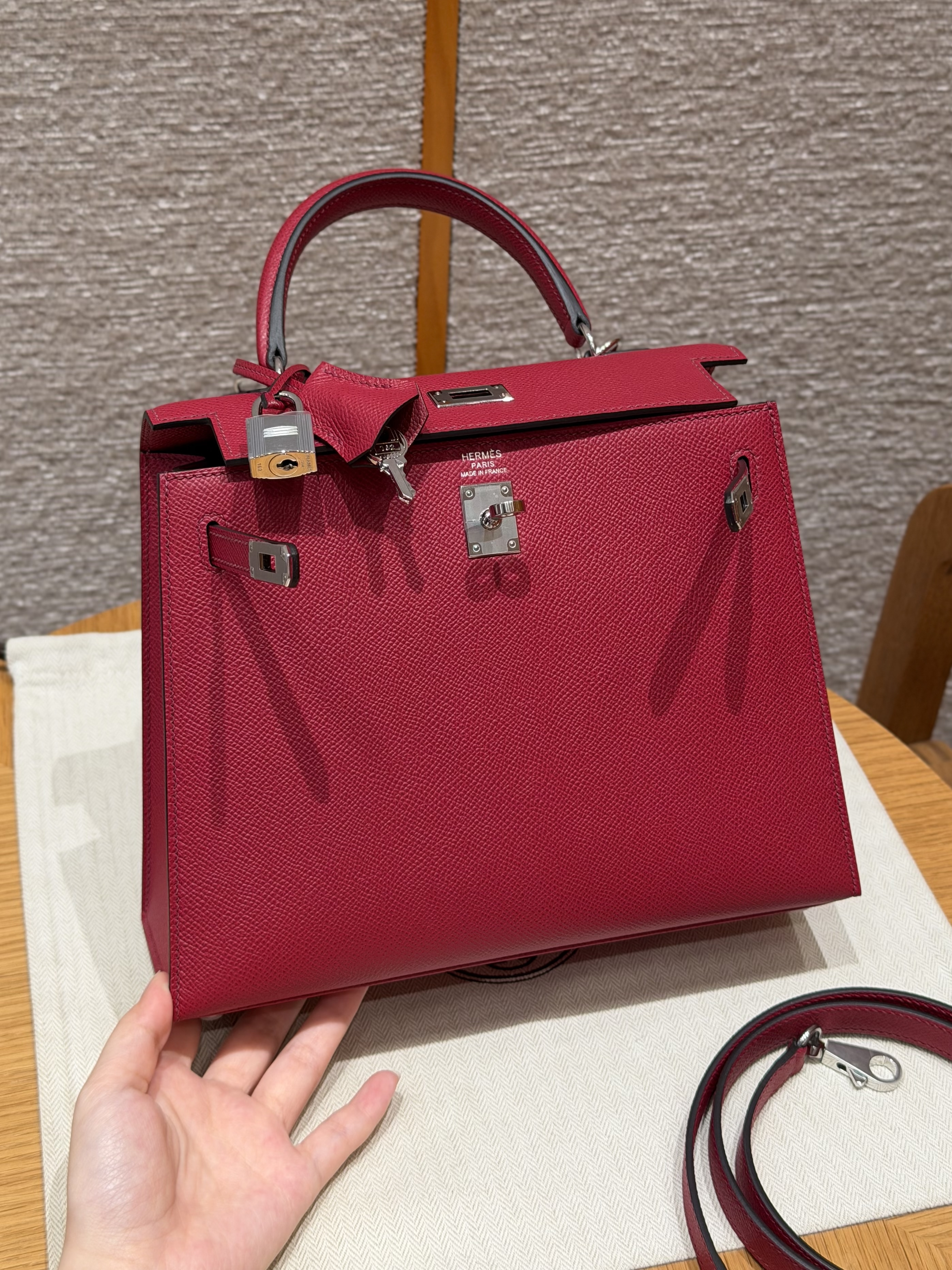 Hermes Ruby Epsom Kelly 25