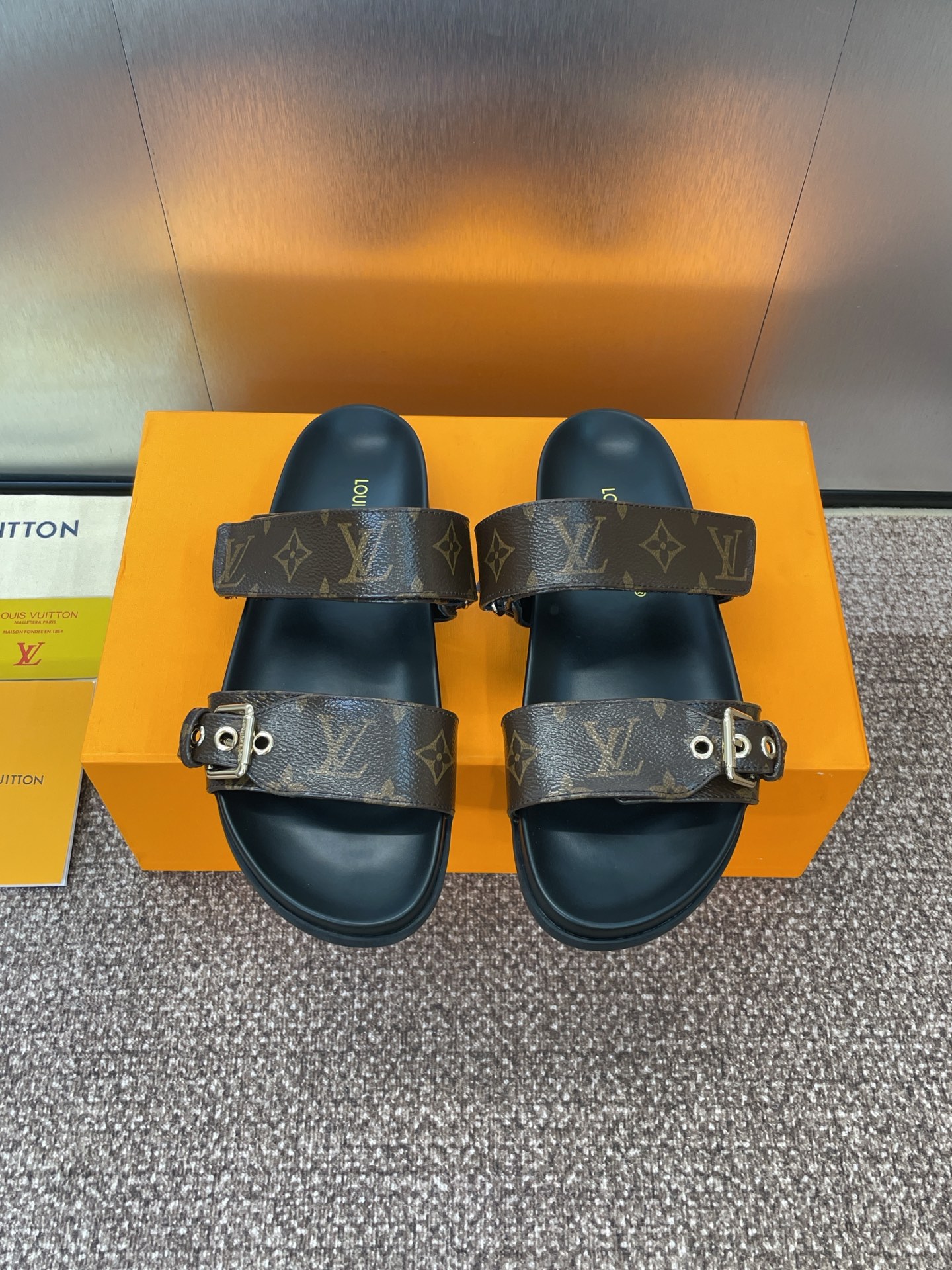 LV Monogram Canvas Slides Slippers