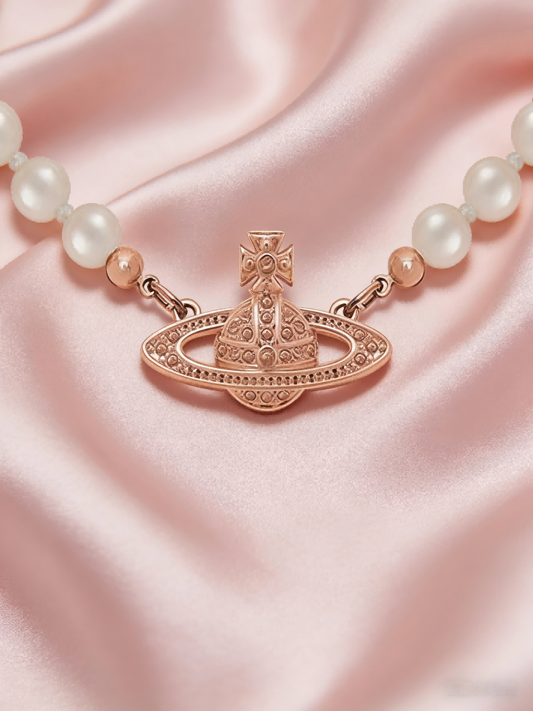 2026 New Rose Gold-Tone Pearl Choker Necklace, Vintage Orb Pendant, Elegant Dainty Jewelry for Daily Wear