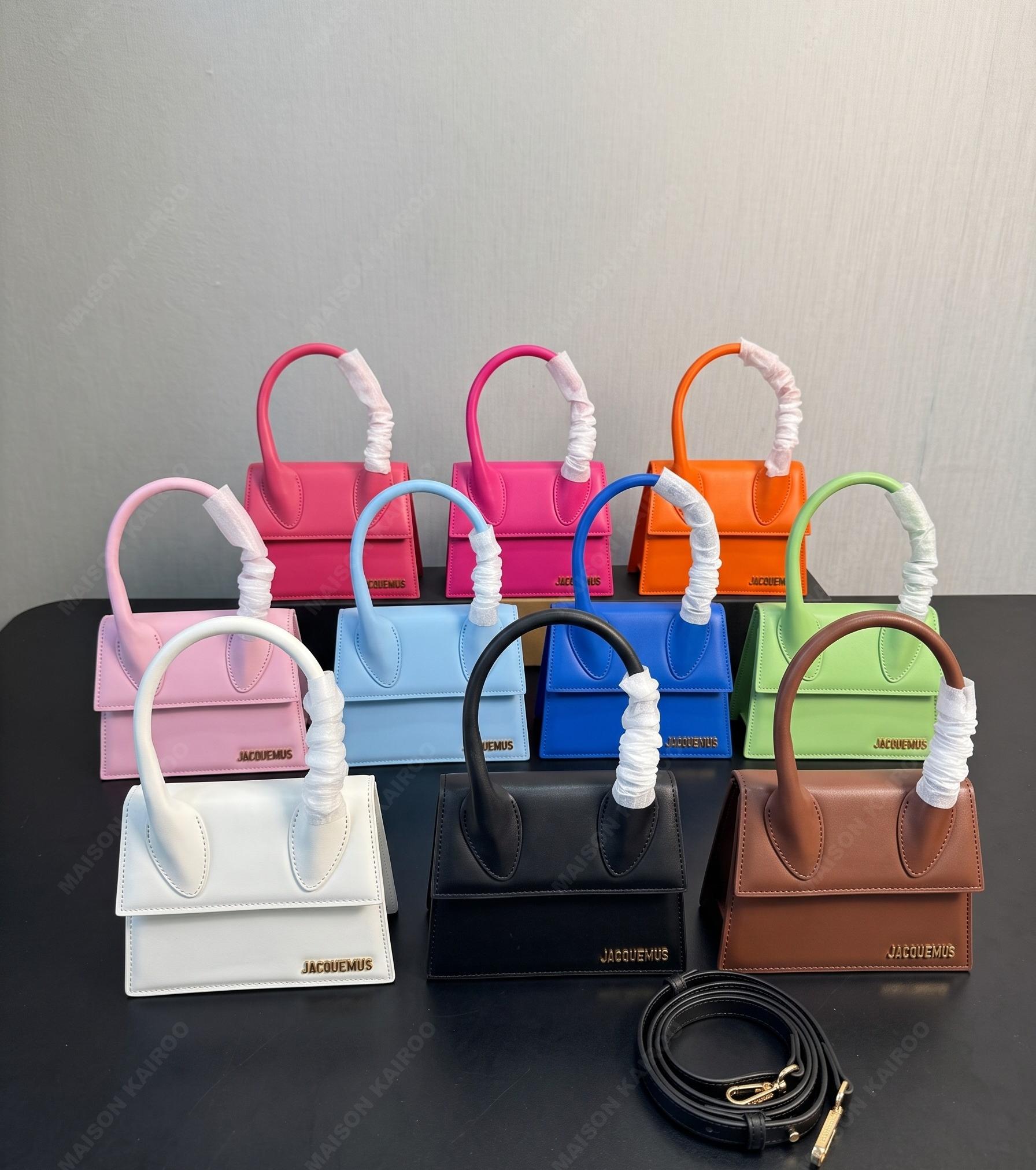 Jacquemus The Medium Chiquito Smooth Leather Trapezoid Curved Top Handle Crossbody Bag - KAIROO