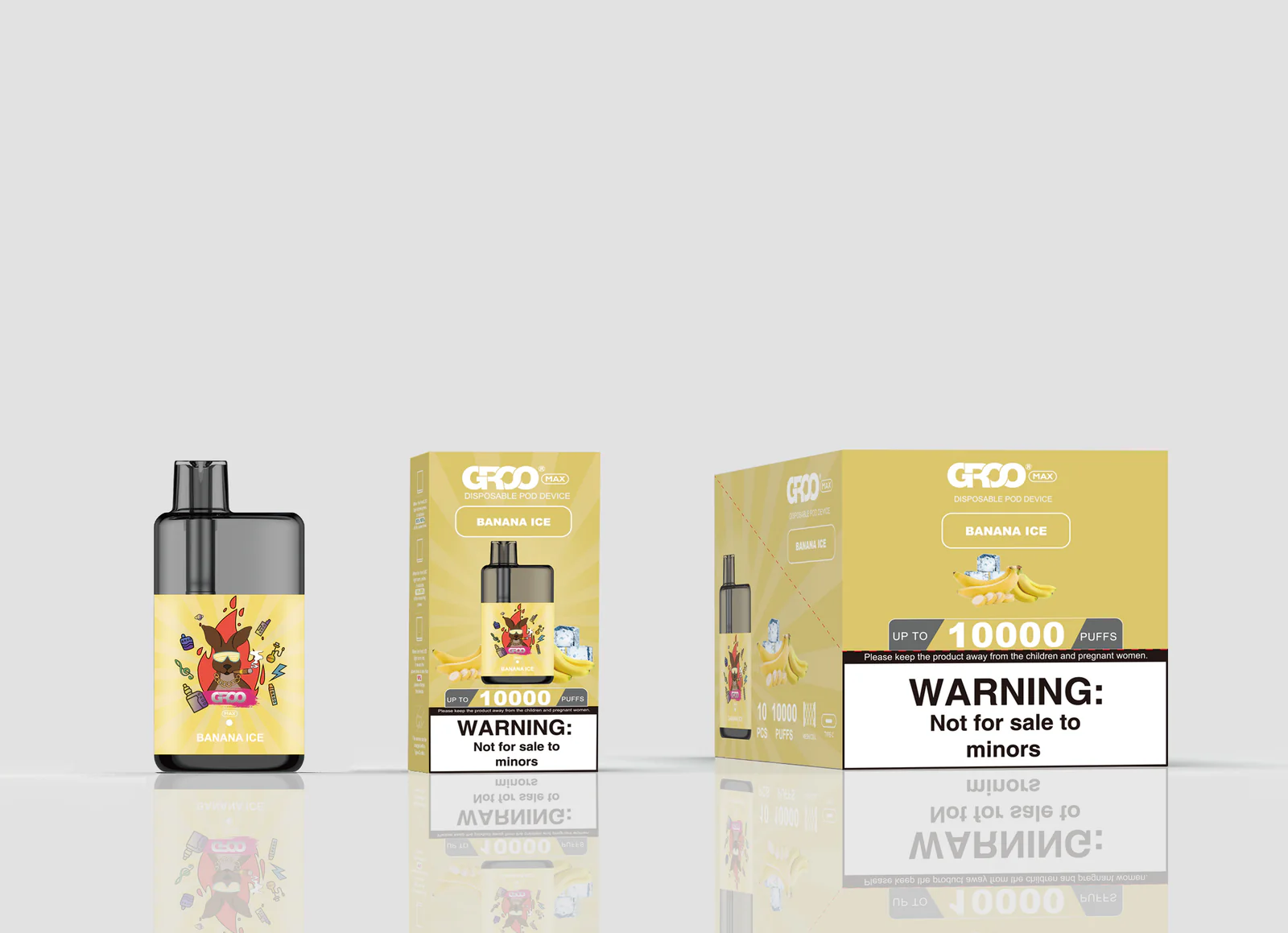 GROO MAX 10K Rechargeable Disposable Vape – Banana Ice - Vaba Vape-Shop