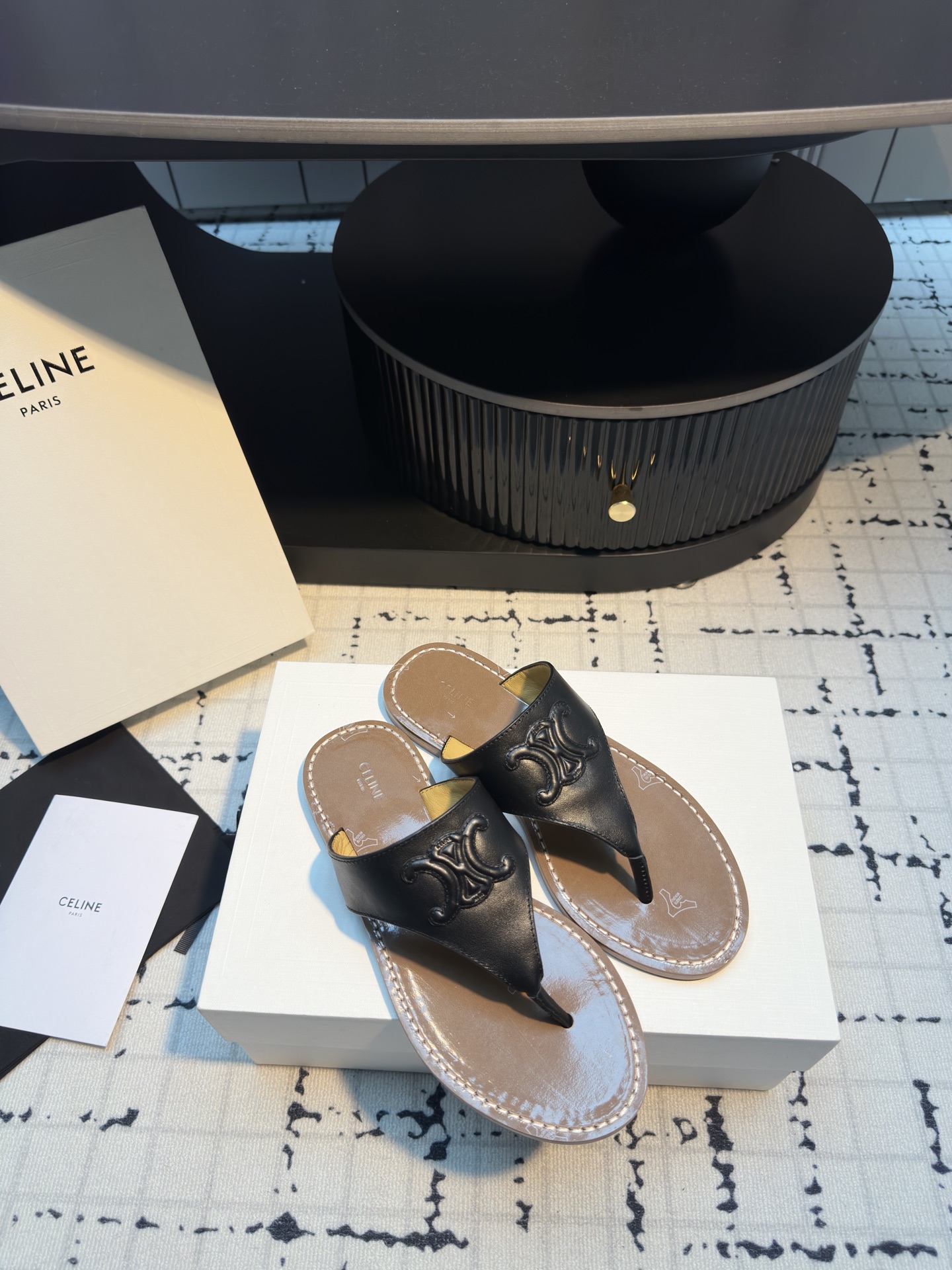 Celine Women's Leather Flip-Flops