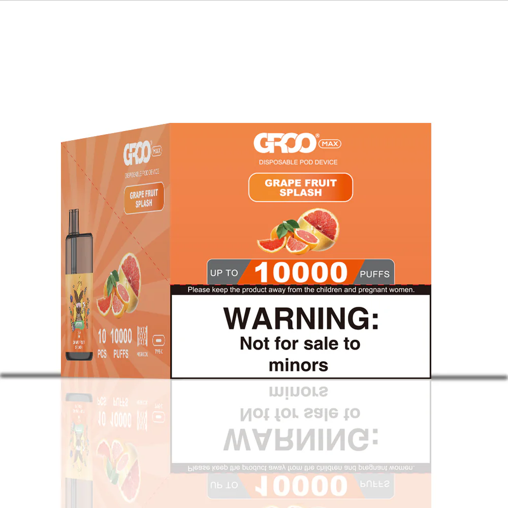 GROO MAX 10K Rechargeable Disposable Vape – Grape Fruit Splash - Vaba Vape-Shop