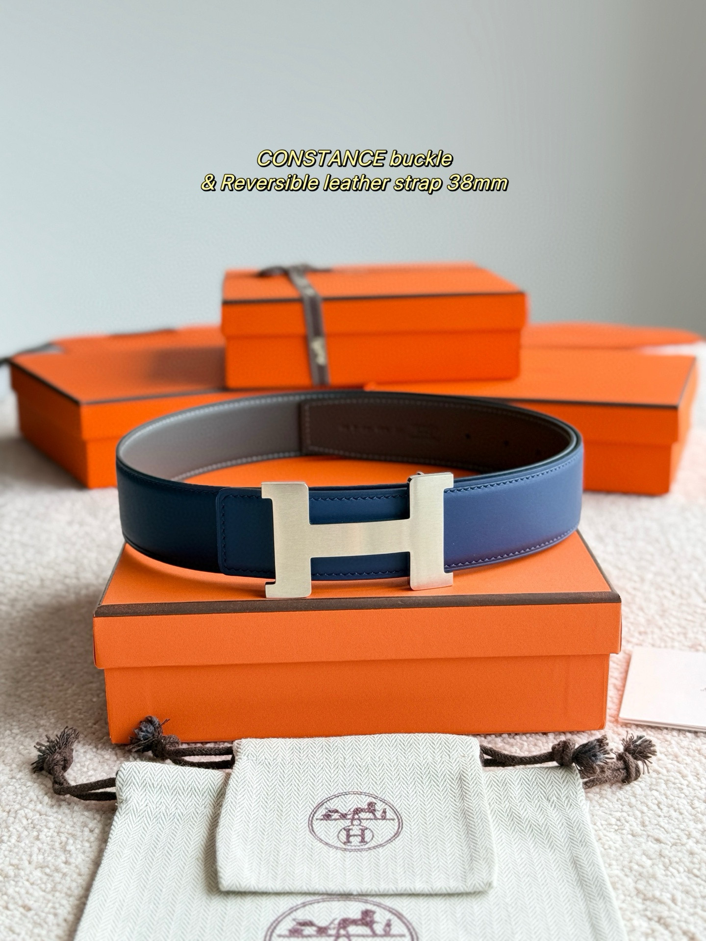 Hermes Constance H Reversible Leather Belt 3.8cm