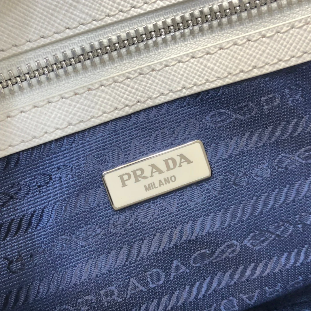 Prada MINI 23 BAG IN WHITE SAFFIANO LEATHER