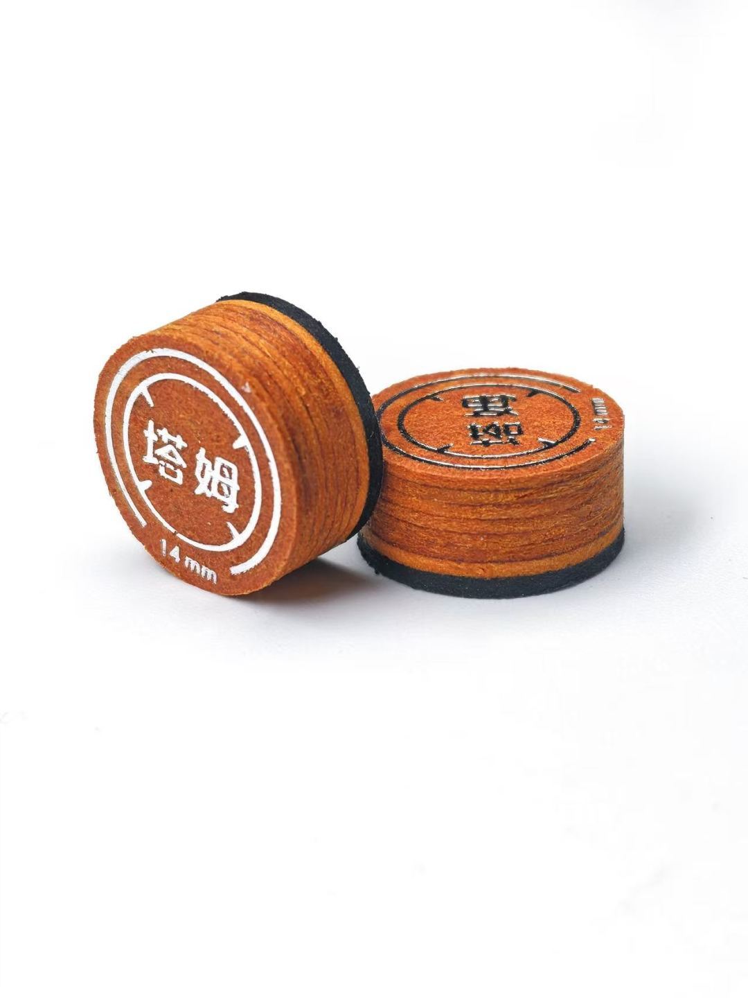Professional Tamu Billiard Cue Tip 14mm - Multi-Layer Leather Pool Cue Tip for Snooker & Carom