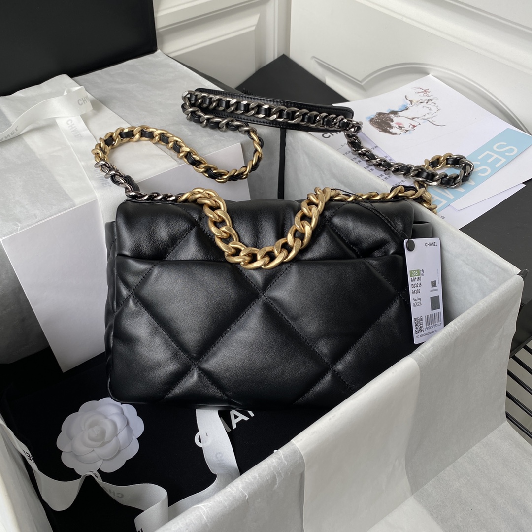 Chanel 19 Medium Handbag in Black Lambskin