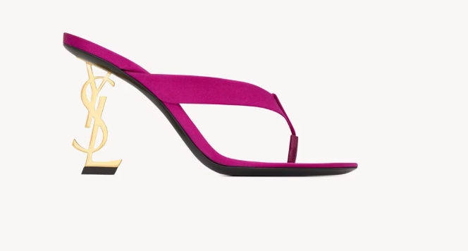 Saint Laurent Fuchsia  OPYUM mules in satin crepe