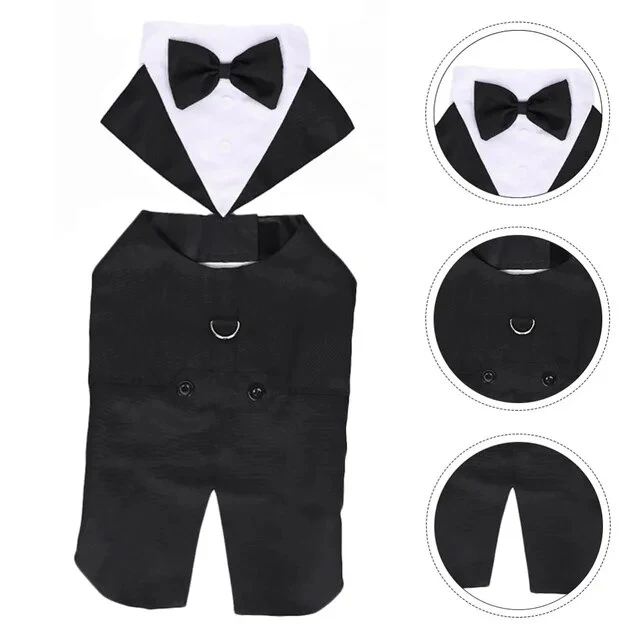 Dog Pet Suit Dogs Clothes Wedding Outfits Tuxedo Puppy Tie Jumpsuit Shirts Wear Elegant Outfit Winter Birthday Tuxedos Apparel