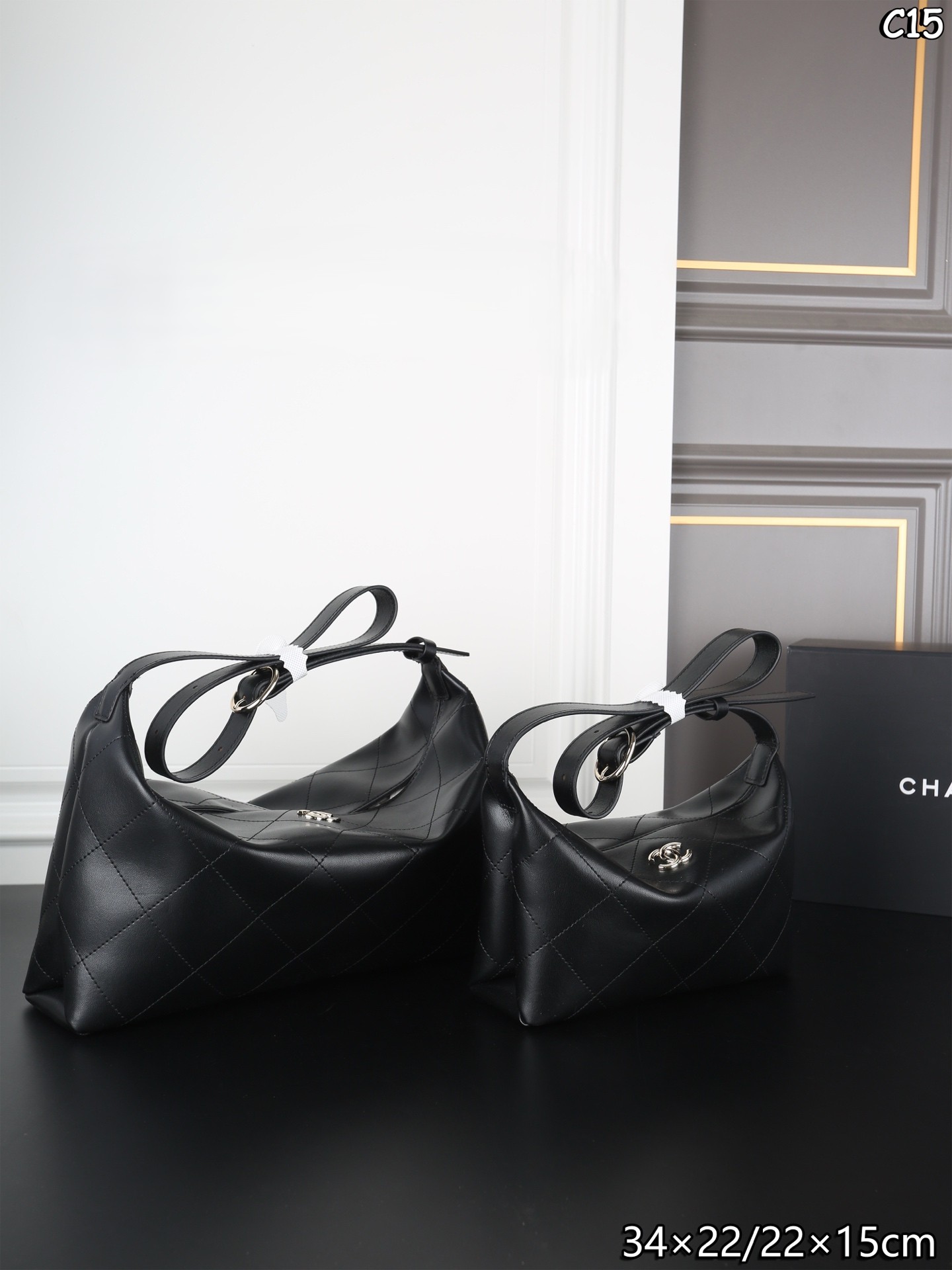 Chanel 26P Large &Small Quilted Smooth Leather Slouchy Shoulder Hobo Bag - KAIROO