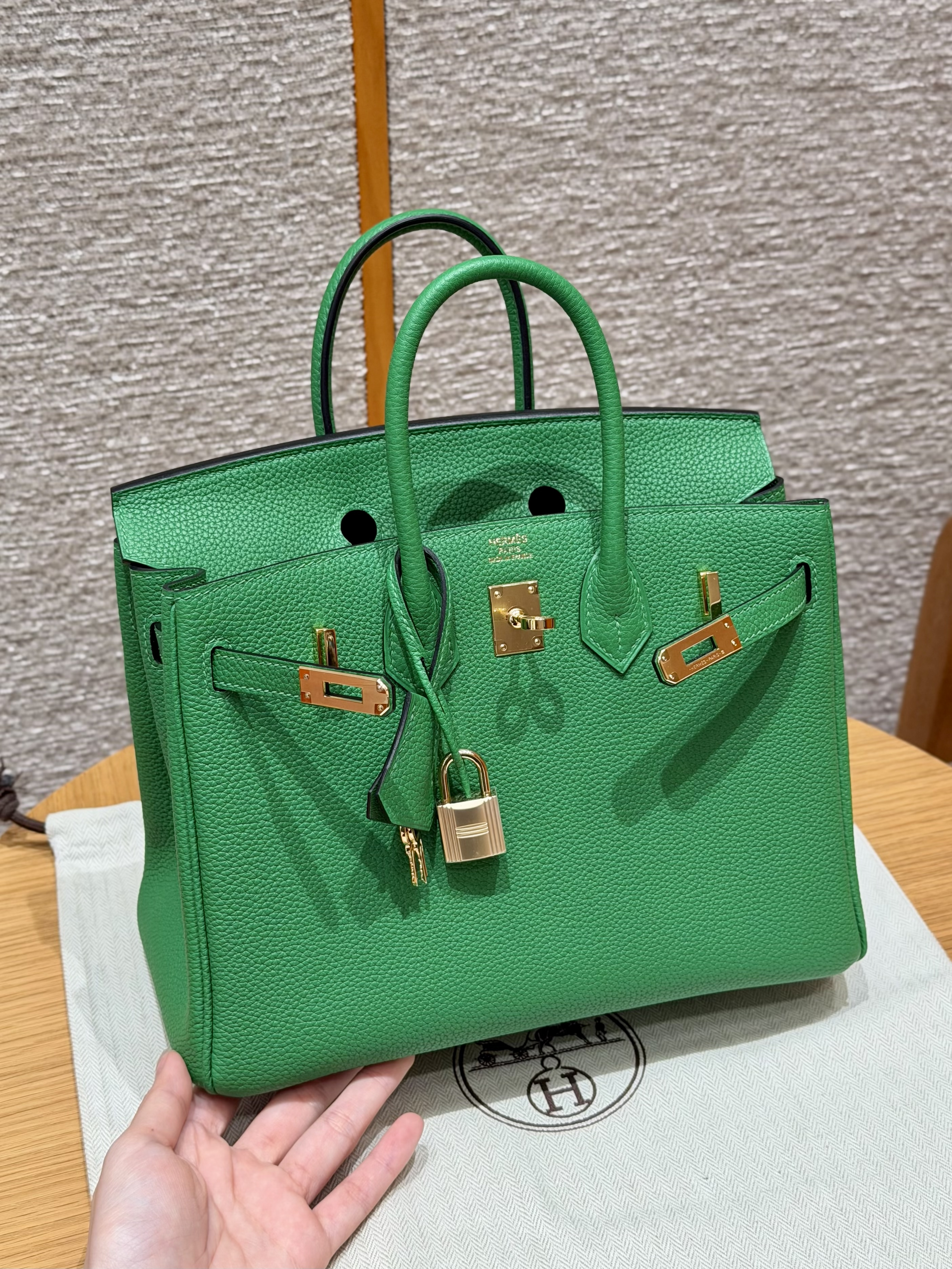 Hermes Bambou Togo Birkin 25 Bag