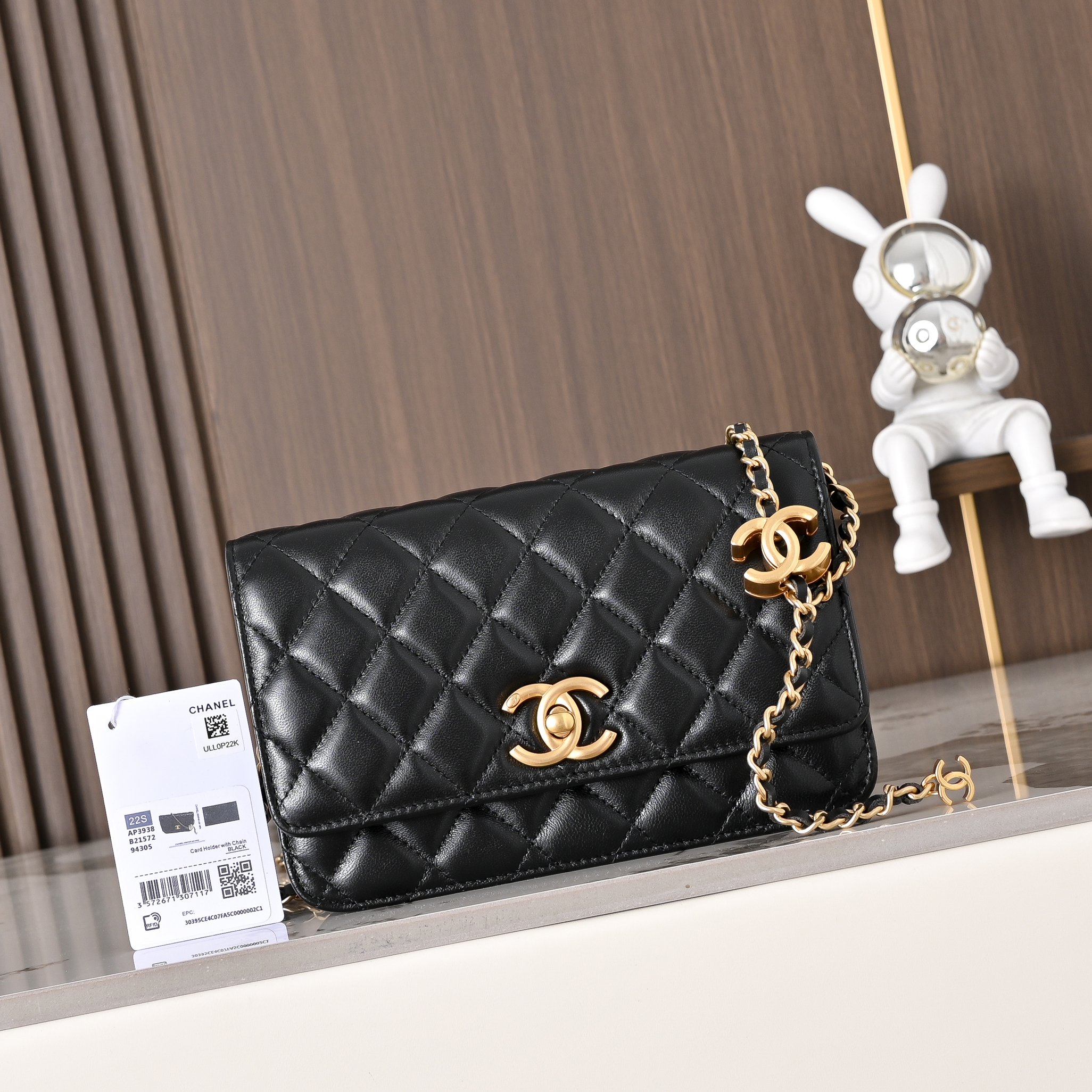 Chanel 2026 New Wallet On Chain in Black Lambskin