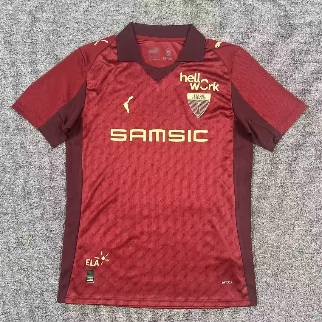 RENNAIS MAILLOT COLLECTOR BORDEAUX MANCHE COURTE ADULTE - RED