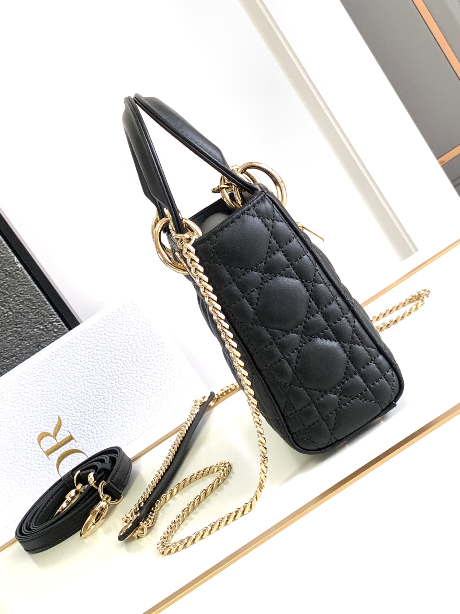 Mini Lady Dior Bag in Black Cannage Lambskin