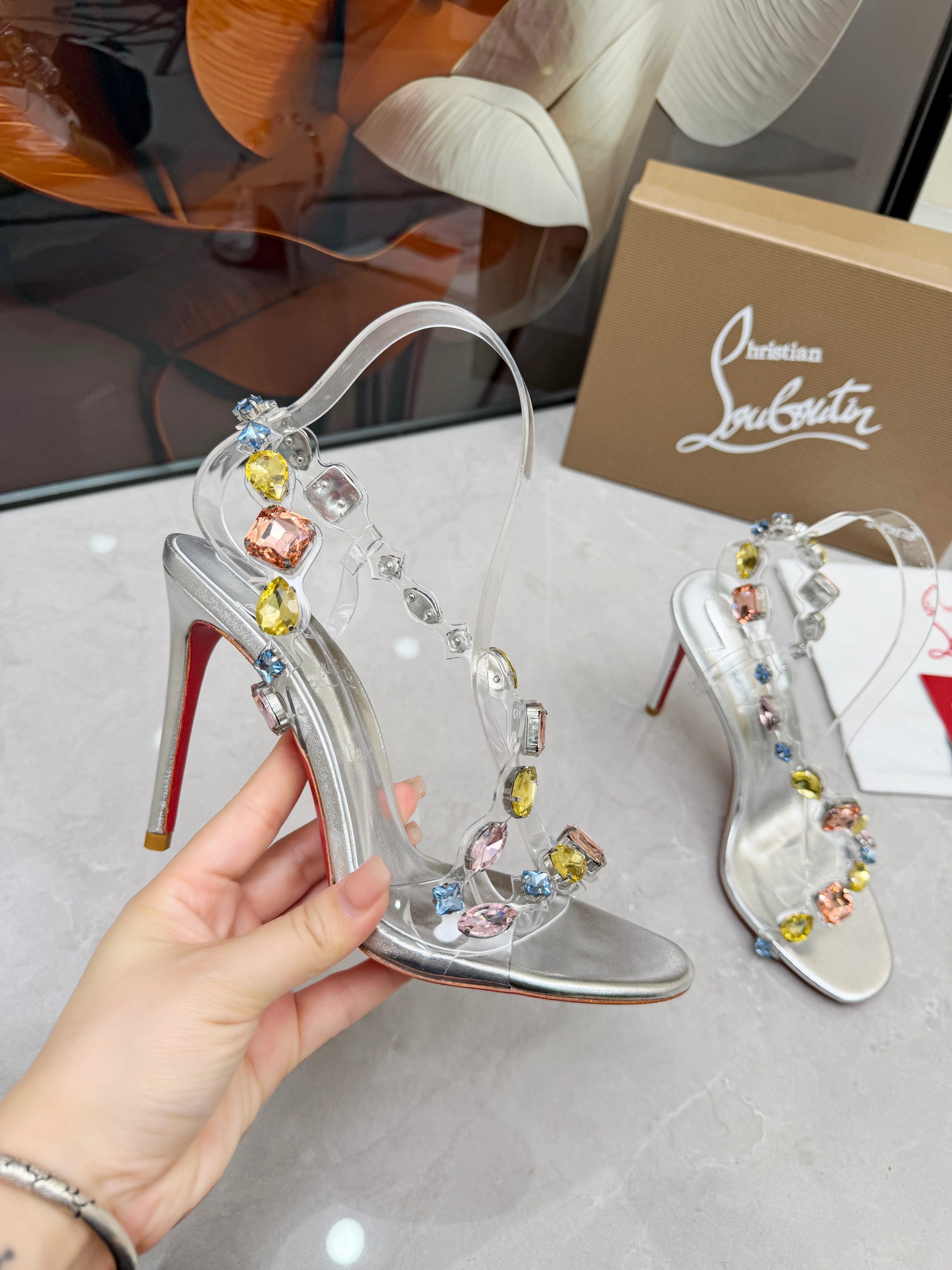 Christian Louboutin Cristals Heeled Sandal