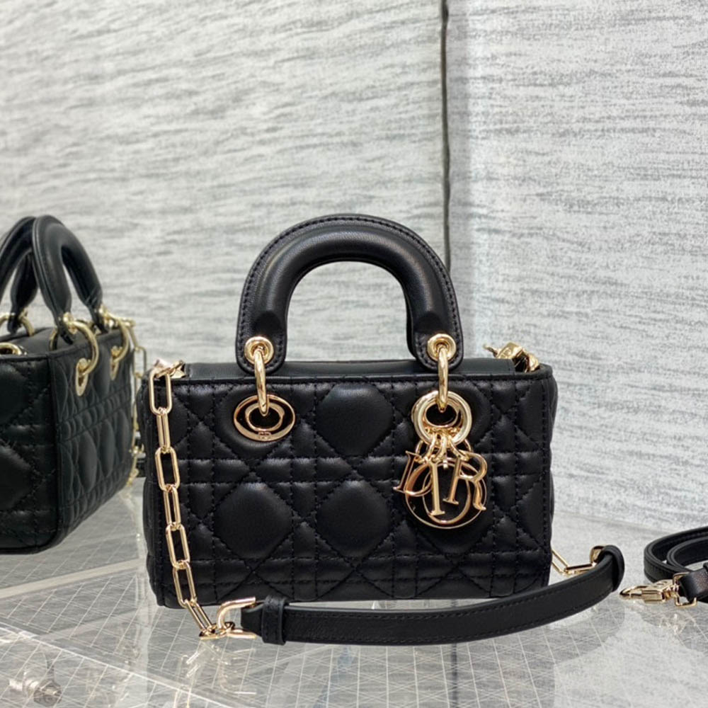 Dior Mini LADY D-JOY Handbag - Lambskin leather