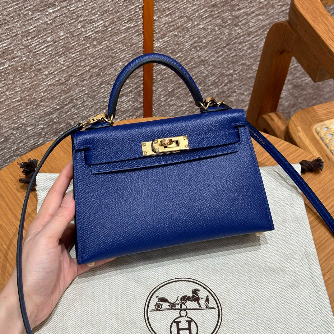 Hermes Blue Electric Epsom Mini Kelly 20 II