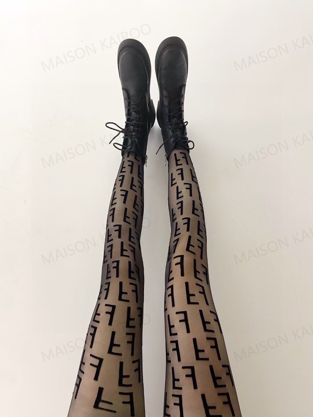Fendi F Flocked Letter Sheer Stockings - KAIROO