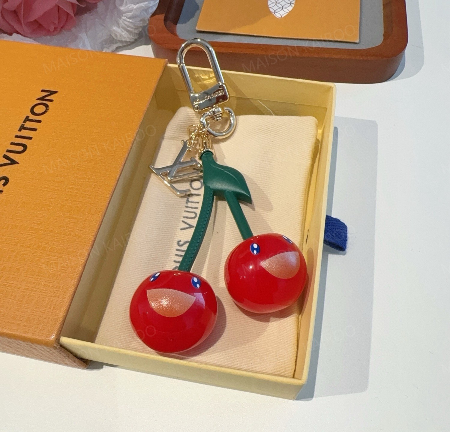 Louis Vuitton LV x TM Double Cherry Fruit Resin Bag Charm Keychain - KAIROO