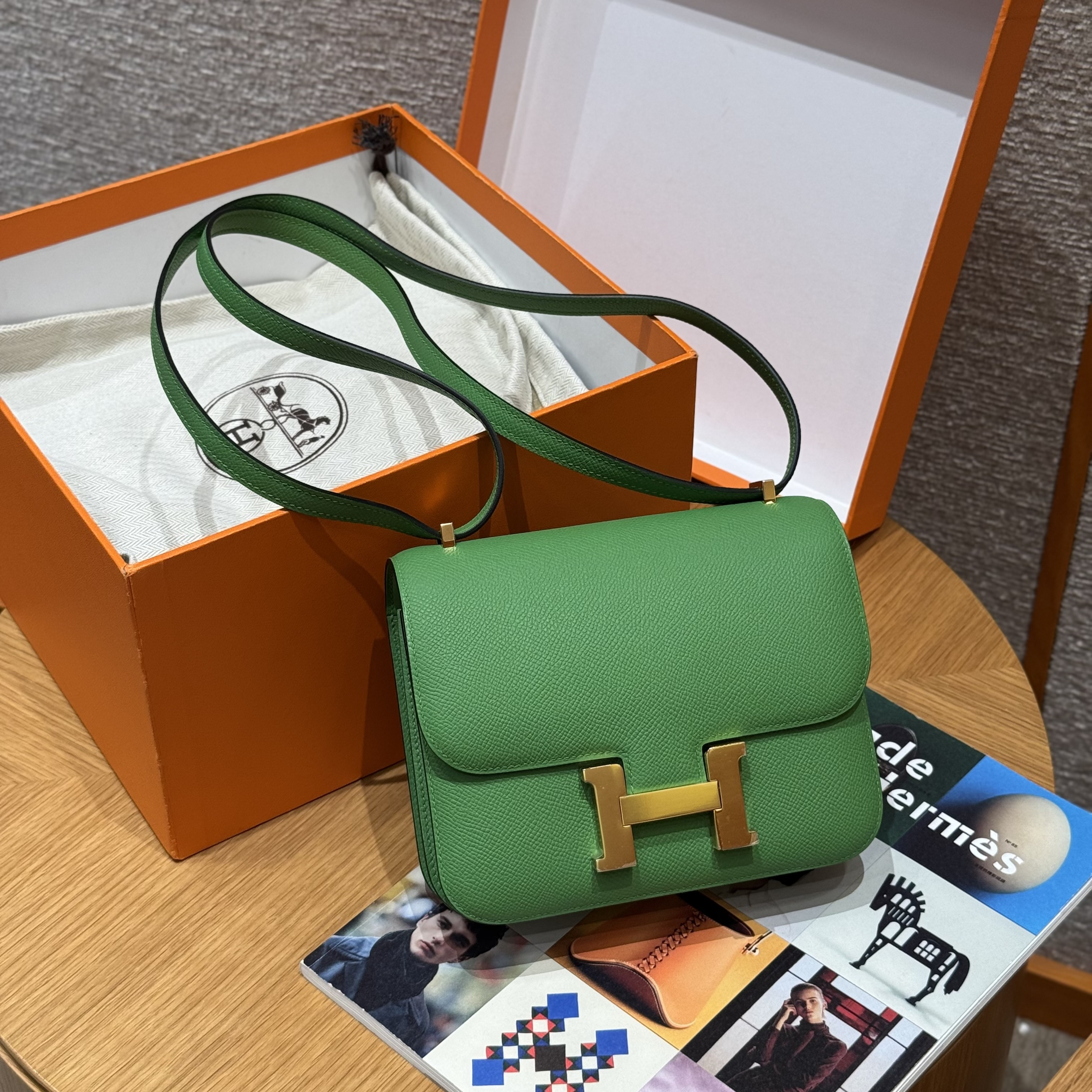 Hermes Vert Yucca Epsom Constance 18