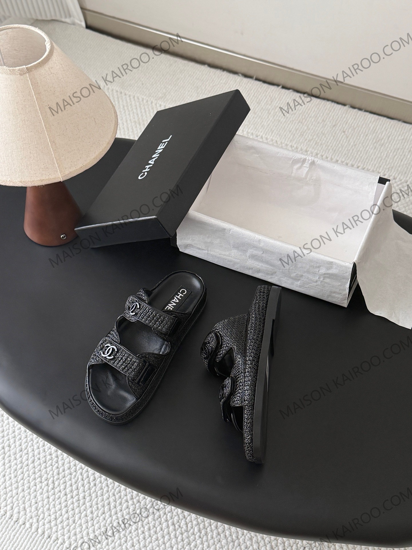 Chanel 26 CC Velcro Dad Sandals - KAIROO